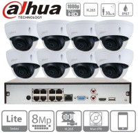 Dahua kit 8 caméras IP PoE dômes - 2 Mpx